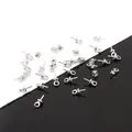 Silver copper eye pin connector hooks for DIY jewelry earrings making material - 3×6.5mm / White Gold