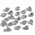 Antique silver hollow crown pendant beads for DIY bracelet and necklace making - Teardrop Hollow Bail Pendant (066) / 20 Pieces/Pack (7x14mm, Hole Approx 6mm)