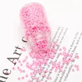 Pink glass seed beads in a transparent jar for DIY jewelry making and bracelet crafts - 2mm (Approx. 30g/Bottle) / Solid Pink