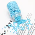 Sky blue glass seed beads for DIY jewelry in a transparent bottle for crafts - Solid Lake Blue