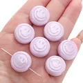 Perline in acrilico lavanda con faccina sorridente per braccialetti fai-da-te - Faccina Sorridente Rotonda / 18mm (2 pezzi/confezione) / Viola