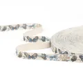 Ruban en coton imprimé avec motif papillon bleu et texte russe pour décoration créative - Papillon Bleu & Brun (#11)