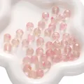 Faceted 10mm pink glass earth beads with magenta speckles for DIY jewelry making - Pink Yellow