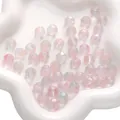 10mm iridescent glass beads with pink and blue ink splatter for DIY jewelry making - Pale Blue