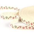 Ruban de Noël en coton avec motifs de sucre d'orge pour décorations artisanales DIY - Sucre d'Orge de Noël (#15)