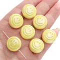 Yellow acrylic smiley face beads for DIY jewelry making and handmade bracelets - Round Smile Face / 18mm (2 Pieces/Pack) / Yellow
