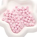 Rosafarbene 8mm Acryl Würfelperlen mit Bohrung für DIY handgefertigten Schmuck - 8mm (50 Stück/Packung) / Rosa