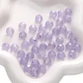 Faceted 10mm light purple glass beads with dark speckles for DIY jewelry making - Purple