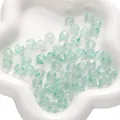 10mm faceted glass beads with green speckled finish for DIY jewelry and bracelet making - Light Green