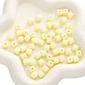 Cremefarbene 8mm facettierte Acrylwürfelperlen für DIY-Schmuck und Armbandherstellung - 8mm (50 Stück/Packung) / Gelb