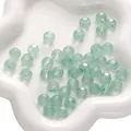 10mm light green faceted glass beads with dark spots for DIY handmade jewelry crafts - Green