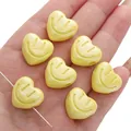 Yellow acrylic heart beads with smiling face design for DIY jewelry handmade crafts - Heart Eye Smile / 18mm (2 Pieces/Pack) / Yellow