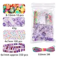 Kit perline DIY viola con frutti in argilla e filo elastico arcobaleno per ciondoli - Serie Viola