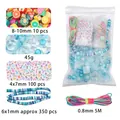 Kit fai-da-te per gioielli con perline in argilla blu e perline con lettere colorate - Serie Blu