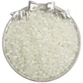 Cuentas de vidrio ojo de gato blancas de 4mm para bisutería DIY en bandeja decorativa - 4mm / Blanco Roto