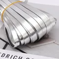 Flache silberne PU-Leder Borte mit glänzender Oberfläche für DIY-Nähprojekte - 1,0cm Breit (5m/Packung) / Silber