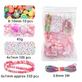 DIY Perlen-Set mit bunten Früchten, rosa Herzen und Alphabetperlen für Schmuck - Rosa Serie