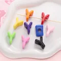Bunte Acryl-Buchstabenperlen Y für DIY-Schmuckherstellung in kräftigen Mischfarben - Buchstabe Y / 500g/Packung (14x21mm, Loch 5mm) / Mehrfarbig Gemischt