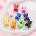 Bunte X-förmige Acrylperlen für DIY-Armbänder und Schmuckherstellung in verschiedenen Farben - Buchstabe X / 500g/Packung (15x21mm, Loch 5mm) / Mehrfarbig Gemischt