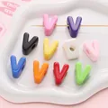 Colorful acrylic letter V beads in ten candy colors for DIY bracelet making - Letter V / 500g/Pack (17x21mm, Hole 5mm) / Multicolor Mixed