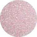 Pink iridescent glass seed beads with aurora finish for DIY jewelry and crafts - 4mm (0.8mm Hole/450g Pack) / Light Pink