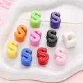 Colorful acrylic alphabet S beads in candy colors for DIY jewelry and bracelet making - Letter S / 500g/Pack (14x20mm, Hole 5mm) / Multicolor Mixed