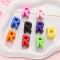 Letter R acrylic beads in assorted vibrant colors for DIY bracelet and necklace making - Letter R / 500g/Pack (15x20mm, Hole 5mm) / Multicolor Mixed