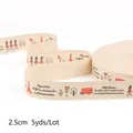 Ruban en coton crème de 2,5 cm avec motifs de voyage vintage Europe, rouleau de 5 yards - Bus de Londres, Tour, Garde (#47)