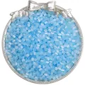 Perles de verre œil de chat bleu clair 4mm sur plateau pour création de bijoux DIY et artisanat - 4mm / Bleu