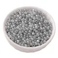 4mm pearl grey glass seed beads in a white ceramic bowl for DIY jewelry making - 4mm (Hole approx. 1mm) - 15g/Pack (approx. 180 Pcs) / Gray