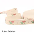 Ruban en coton de 2,5 cm avec cœurs roses et texte We should be together, 5 yards - Motif Cœur & Together (#48)