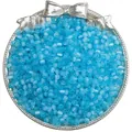 Perles de verre œil de chat 4mm bleu ciel pour création de bijoux DIY dans un plat argenté - 4mm / Bleu clair