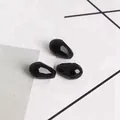Perles en verre noires à facettes en forme de goutte pour création de bijoux DIY - Noir