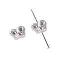 Perle papillon nacrée avec strass colorés sur tige pour la création de bijoux DIY - Pack de 1 pièce / Papillon / Strass Carré Transparent