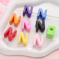 Colorful letter N acrylic beads with large holes for DIY jewelry making and crafts - Letter N / 500g/Pack (17x21mm, Hole 5mm) / Multicolor Mixed