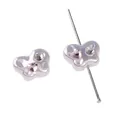 Perle papillon en acrylique iridescent avec strass pour bijoux DIY et artisanat - Pack de 1 pièce / Papillon / Doubles Pierres Roses et Transparentes