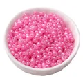 Perline di vetro rosa crema da 4mm con finitura perlata in ciotola bianca per gioielli - 4mm (Foro circa 1mm) - 15g/Confezione (circa 180 Pcs) / Rosa Rossa