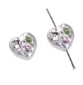 Perle cœur nacrée avec strass colorés pour la création de bijoux DIY - Pack de 1 pièce / Cœur / Strass Carré Transparent