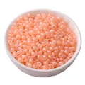 Perline di vetro rosa pesca da 4mm con finitura perlata in una ciotola di porcellana - 4mm (Foro circa 1mm) - 15g/Confezione (circa 180 Pcs) / Arancione Chiaro