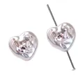 Perle cœur rose nacrée avec strass incrustés et trou vertical pour création de bijoux DIY - Pack de 1 pièce / Cœur / Doubles Pierres Roses et Transparentes