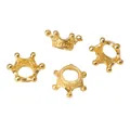 Distanziatori a corona dorata per gioielli fai-da-te con trama metallica in rilievo vintage - 15×6mm / Oro