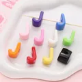 Colorful J-shaped acrylic letter beads in 10 assorted colors for DIY bracelet making - Letter J / 500g/Pack (14x21mm, Hole 5mm) / Multicolor Mixed