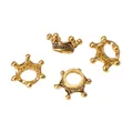 Set di quattro perline a corona dorate vintage per gioielli fai da te e braccialetti - 15×6mm / Oro Antico