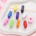 Colorful cylindrical acrylic letter beads for DIY jewelry making and bracelets - Letter I / 500g/Pack (14x21mm, Hole 5mm) / Multicolor Mixed