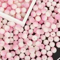 10mm rosa-weiße ABS-Perlen mit strukturierter Oberfläche für DIY-Schmuckdesign - 10mm / Beige & Rosa