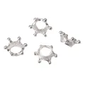 Set di quattro ciondoli a corona in lega argentata per la creazione di gioielli DIY - 15×6mm / Argento Lucido