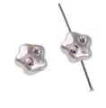 Perle étoile en acrylique avec strass cœur rose pour création de bijoux DIY - Pack de 1 pièce / Étoile Dodue / Doubles Pierres Roses et Transparentes