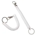 White spiral spring keychain with metal lobster clasp and ring, two pieces set - Total Length approx. 17cm (Ring Diameter 2.5cm) / 1 Piece / White