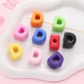 Colorful acrylic letter D beads for DIY jewelry making with multiple vibrant colors - Letter D / 500g/Pack (17x20mm, Hole 5mm) / Multicolor Mixed