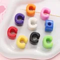 Colorful C-shaped acrylic alphabet beads in nine vibrant colors for DIY jewelry making - Letter C / 500g/Pack (16x20mm, Hole 5mm) / Multicolor Mixed